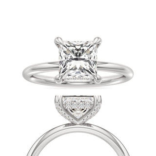 Classic Plain Diamond Basket Pear Engagement Ring