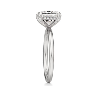 Classic Plain Diamond Basket Pear Engagement Ring