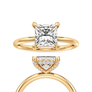 Classic Plain Diamond Basket Pear Engagement Ring
