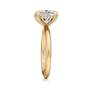 Classic Plain Diamond Basket Pear Engagement Ring