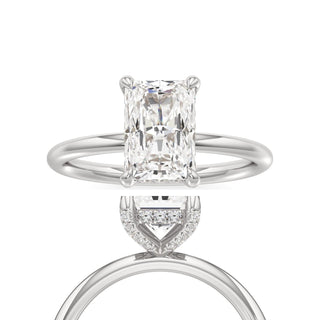 Classic Plain Diamond Basket Pear Engagement Ring
