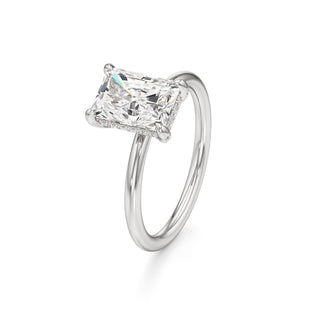 Classic Plain Diamond Basket Pear Engagement Ring