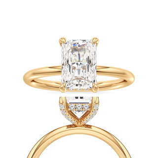 Classic Plain Diamond Basket Pear Engagement Ring
