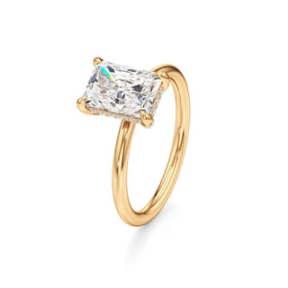 Classic Plain Diamond Basket Pear Engagement Ring