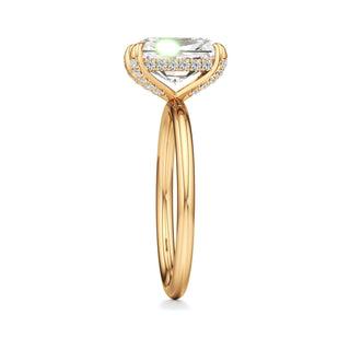 Classic Plain Diamond Basket Pear Engagement Ring