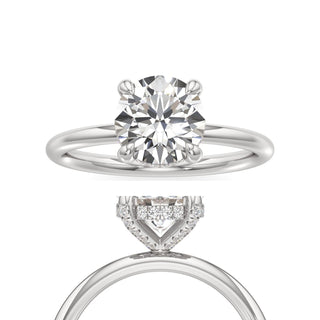 Classic Plain Diamond Basket Round Engagement Ring