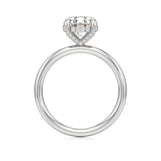 Classic Plain Diamond Basket Pear Engagement Ring