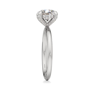 Classic Plain Diamond Basket Pear Engagement Ring