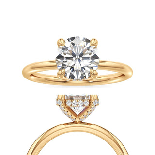Classic Plain Diamond Basket Round Engagement Ring