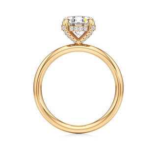 Classic Plain Diamond Basket Pear Engagement Ring
