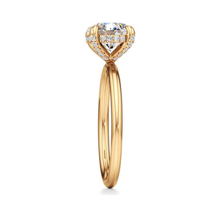 Classic Plain Diamond Basket Pear Engagement Ring
