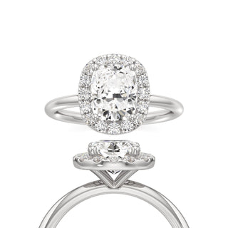 Classic Plain Halo Princess Engagement Ring