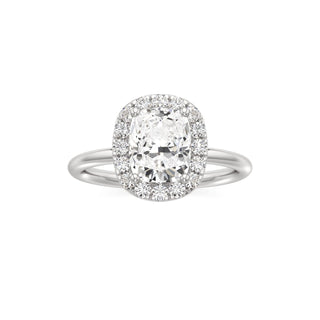 Classic Plain Halo Princess Engagement Ring