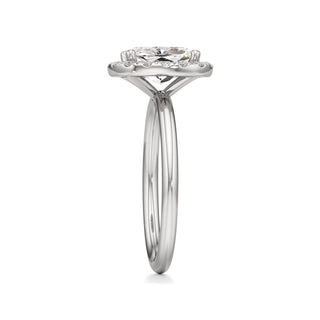 Classic Plain Halo Princess Engagement Ring