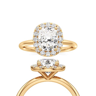 Classic Plain Halo Princess Engagement Ring