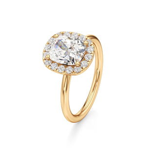 Classic Plain Halo Princess Engagement Ring