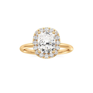 Classic Plain Halo Princess Engagement Ring