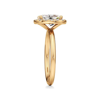 Classic Plain Halo Princess Engagement Ring