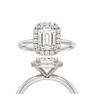 Classic Plain Halo Princess Engagement Ring