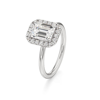 Classic Plain Halo Princess Engagement Ring