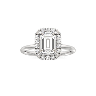 Classic Plain Halo Princess Engagement Ring