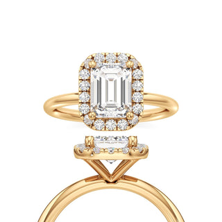 Classic Plain Halo Princess Engagement Ring