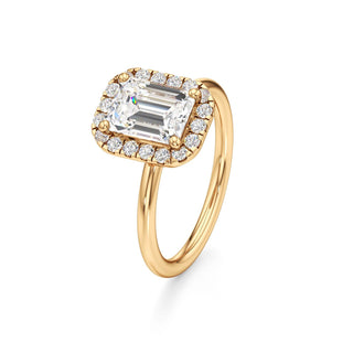 Classic Plain Halo Princess Engagement Ring