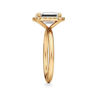 Classic Plain Halo Princess Engagement Ring
