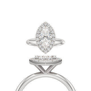 Classic Plain Halo Princess Engagement Ring
