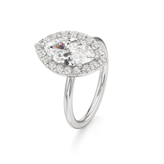 Classic Plain Halo Princess Engagement Ring