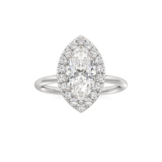 Classic Plain Halo Princess Engagement Ring