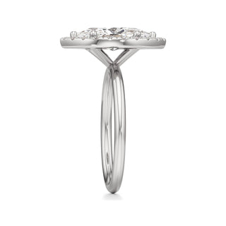 Classic Plain Halo Princess Engagement Ring