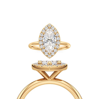 Classic Plain Halo Princess Engagement Ring