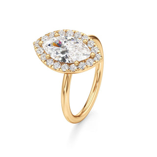 Classic Plain Halo Princess Engagement Ring