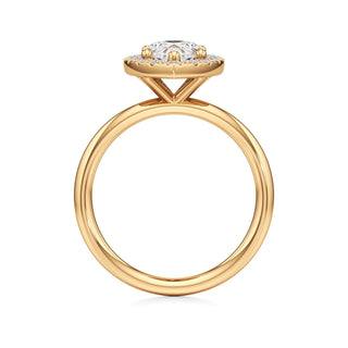 Classic Plain Halo Princess Engagement Ring