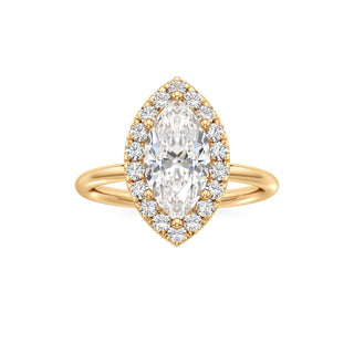 Classic Plain Halo Princess Engagement Ring