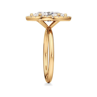 Classic Plain Halo Princess Engagement Ring
