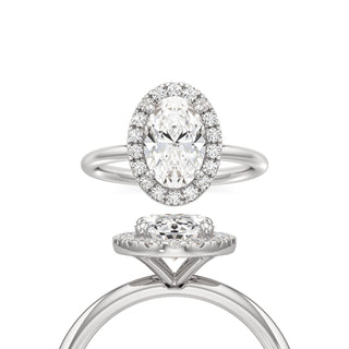 Classic Plain Halo Princess Engagement Ring