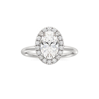 Classic Plain Halo Princess Engagement Ring