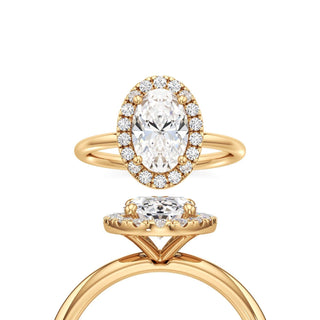 Classic Plain Halo Princess Engagement Ring