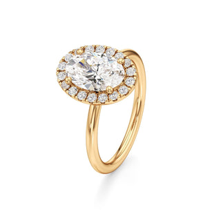 Classic Plain Halo Princess Engagement Ring