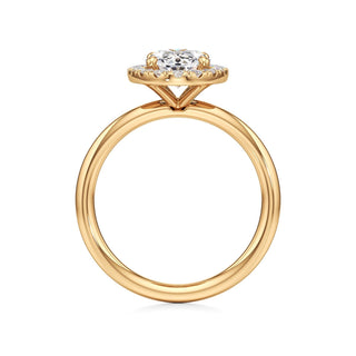 Classic Plain Halo Princess Engagement Ring