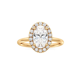 Classic Plain Halo Princess Engagement Ring