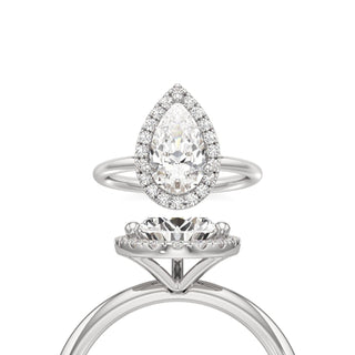 Classic Plain Halo Princess Engagement Ring