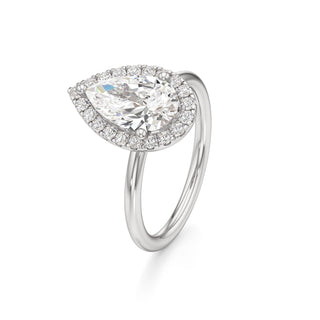 Classic Plain Halo Princess Engagement Ring
