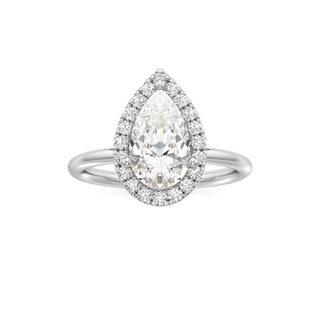 Classic Plain Halo Princess Engagement Ring