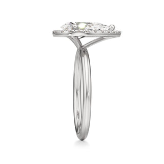 Classic Plain Halo Princess Engagement Ring