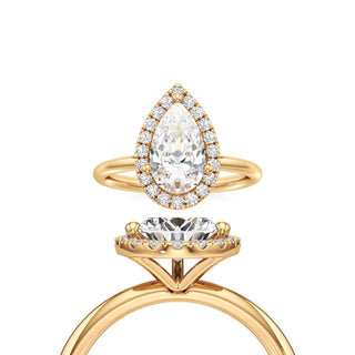 Classic Plain Halo Princess Engagement Ring
