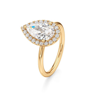 Classic Plain Halo Princess Engagement Ring