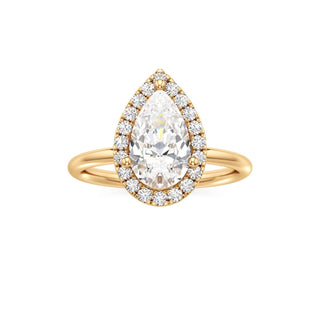 Classic Plain Halo Princess Engagement Ring